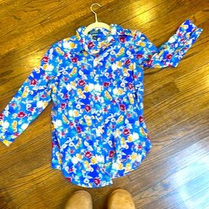 Lauren by Ralph Lauren button up collared bright shirt